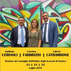 Elezioni Consiglio dell’Ordine degli Avvocati di Genova 23-25 luglio 2019
