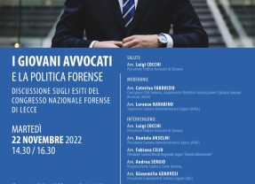 I giovani avvocati e la politica forense: discussione sugli esiti del Congresso Nazionale Forense di Lecce