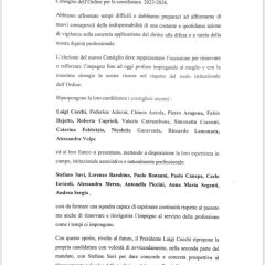 Elezione dei componenti del Consiglio dell’Ordine degli Avvocati di Genova  per il quadriennio 2023-2026